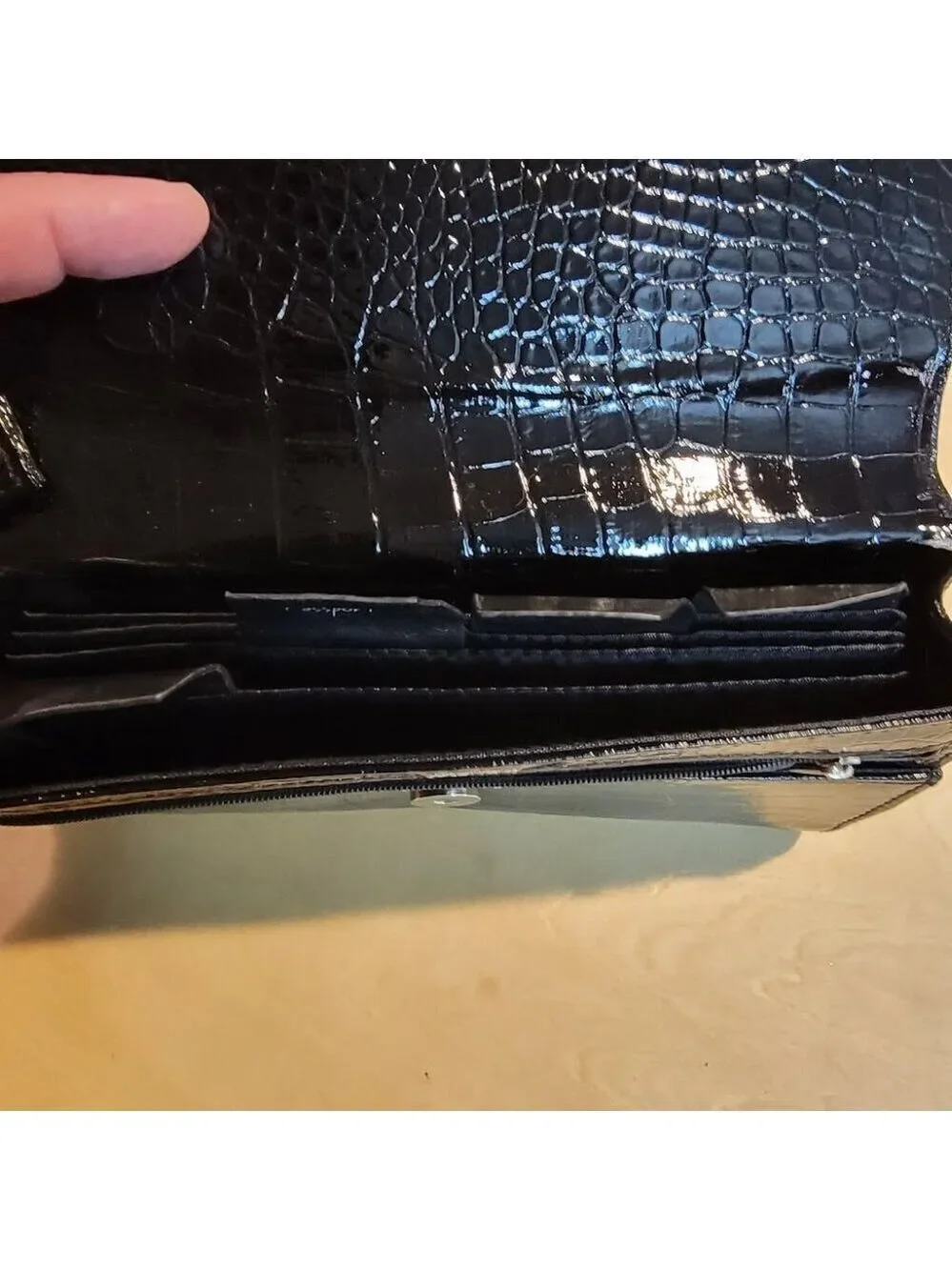 Miamica File & Fly Travel Organizer Wallet - Faux Croc Finish